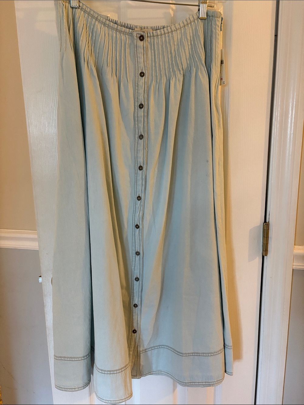 Pilcro Pale Blue Button-Front Maxi Skirt